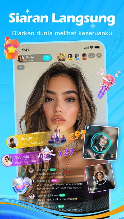 Niki Live Pesta Suara dan Audio Room Komunitas Seru